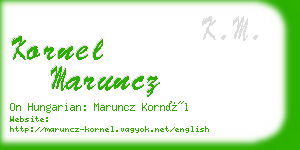 kornel maruncz business card